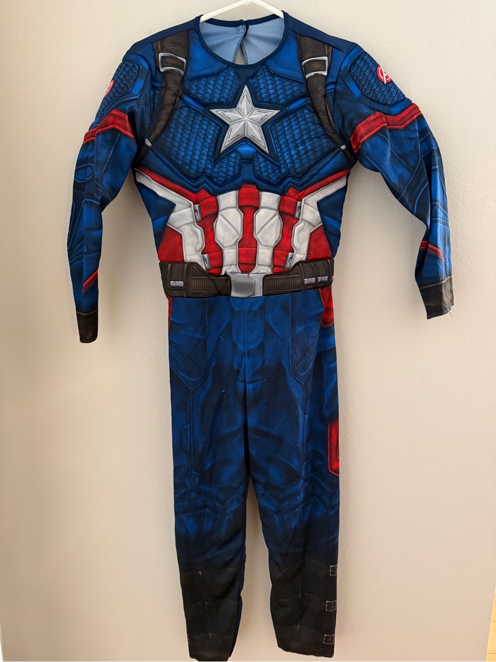 Marvel Captain America Boys Blue, Red & White Captain-Inspired Muscle Jumpsuit